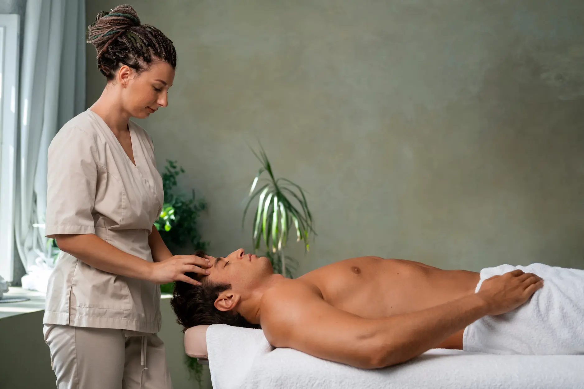 medium shot woman working spa