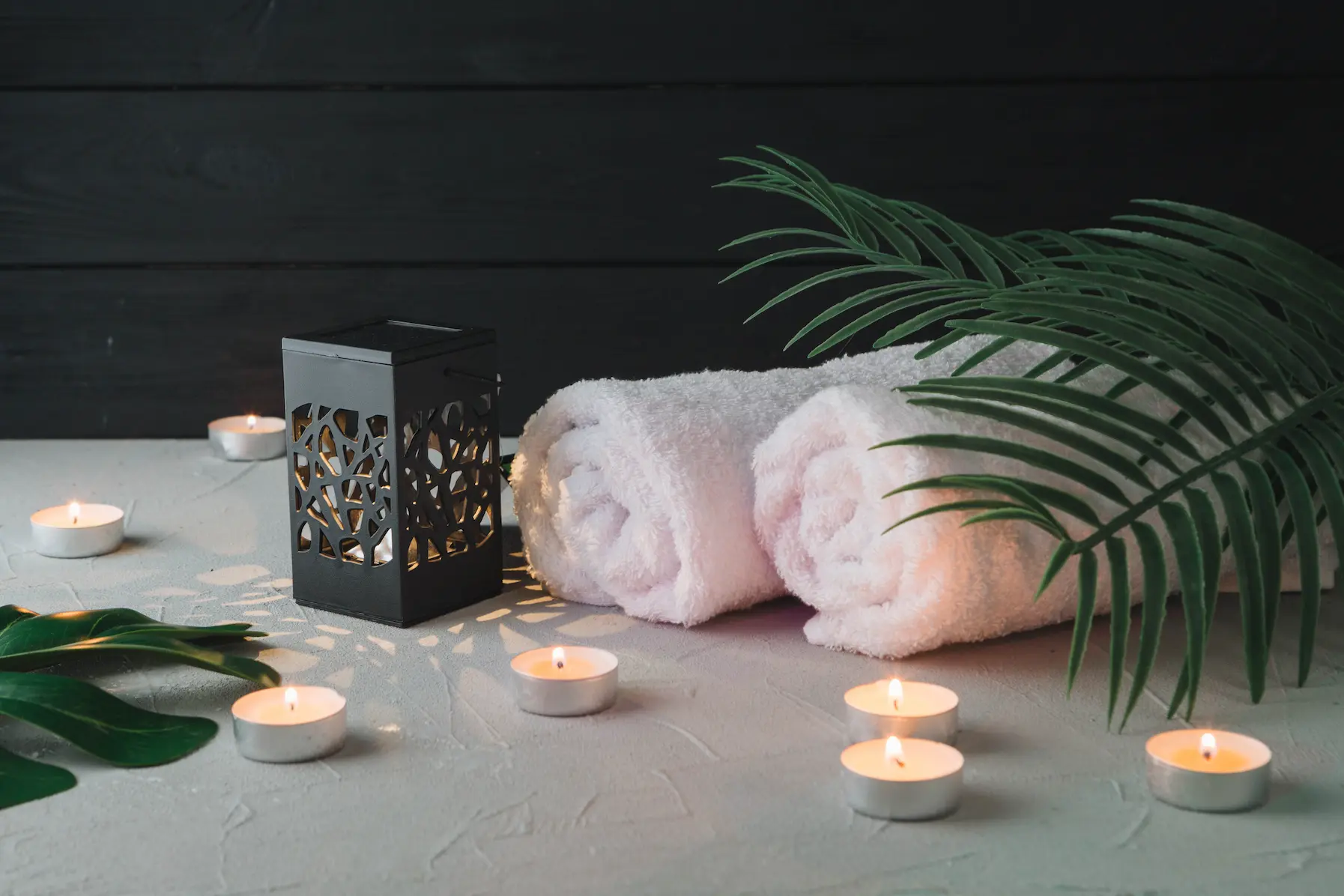 natural elements spa with candles